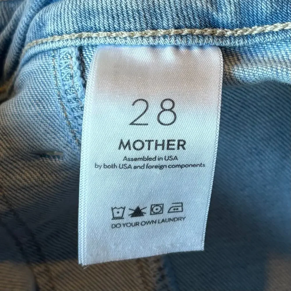 Mother Private Double Pocket Skimp Cargo Jeans Light Wash Stretch Womens Size 28